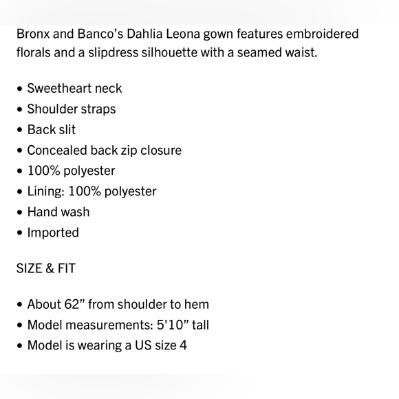 Dahlia Leona Bronx and Banco Gown Size 6 M - Picture 7 of 7